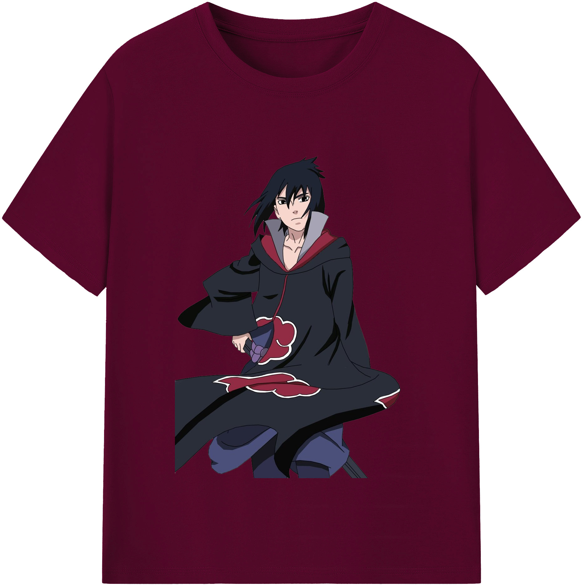 （画像用） NARUTO -ナルト- うちは サスケ Uchiha Sasuke レディースカジュアルプリントTシャツ（綿100％）